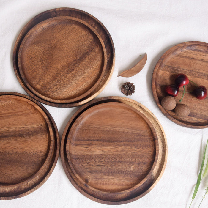 Round wooden Bamboo plate