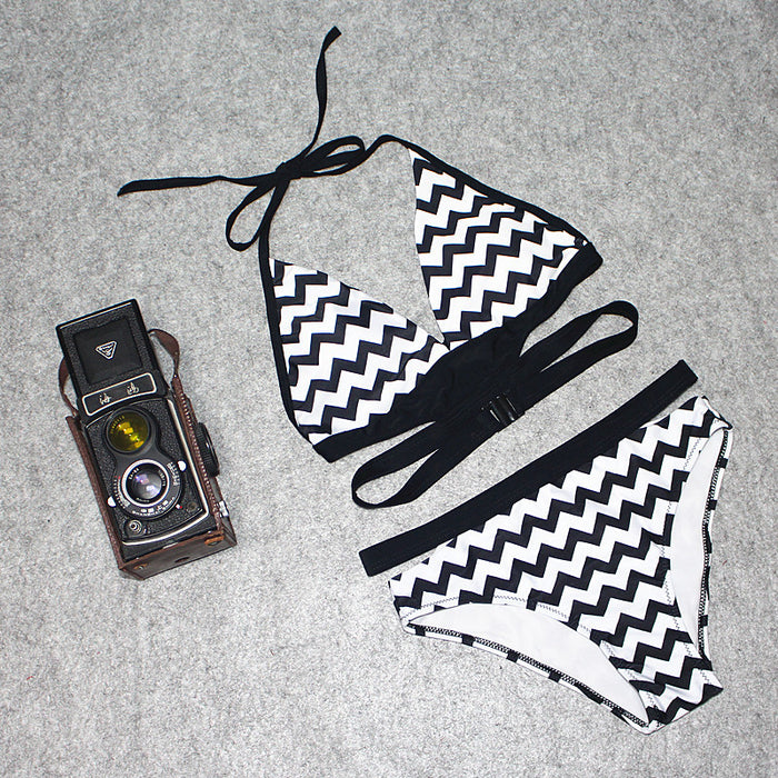 bandage wave triangle swimsuit