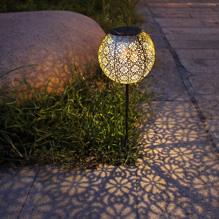 Garden Decoration Solar Wrought Iron Ground Ball Lamp