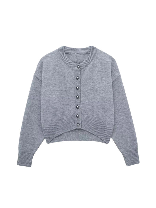 Row Button Knitted Cardigan
