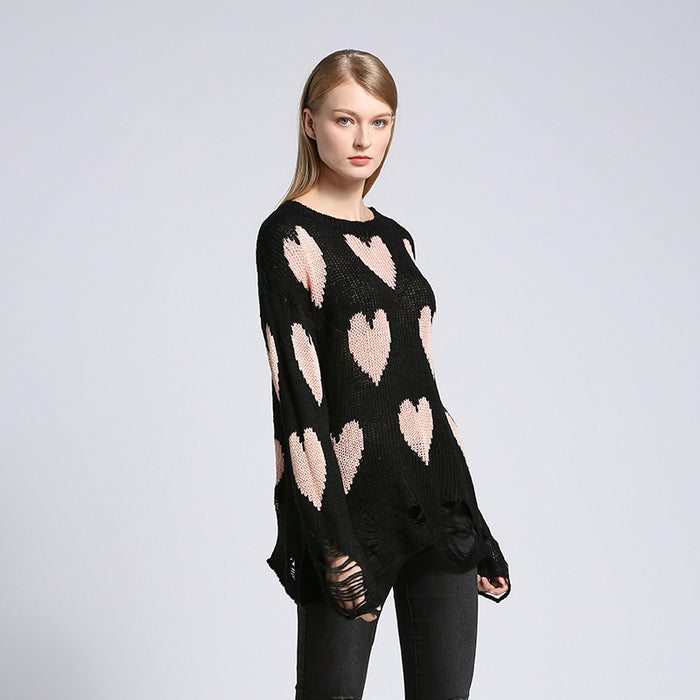 Loose Hole Knitwear Pullover