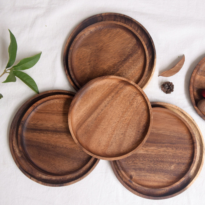 Round wooden Bamboo plate