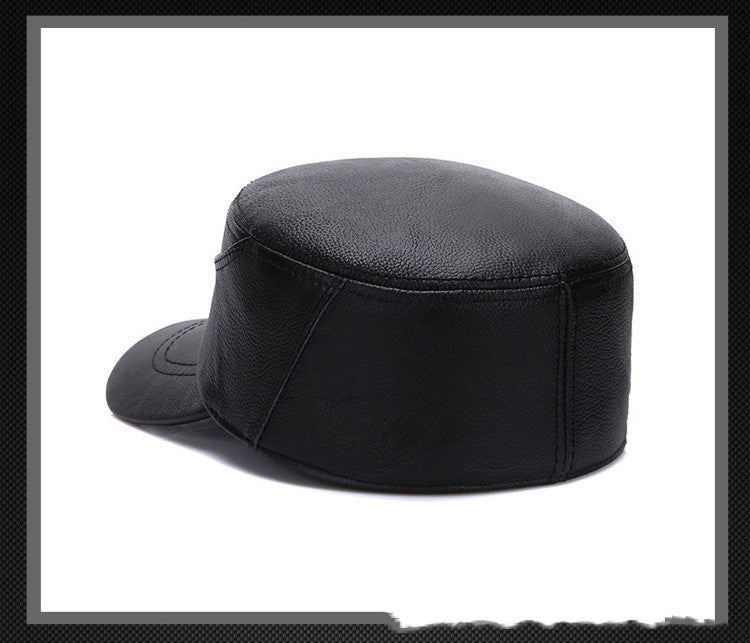 Leather Flat-top Hat