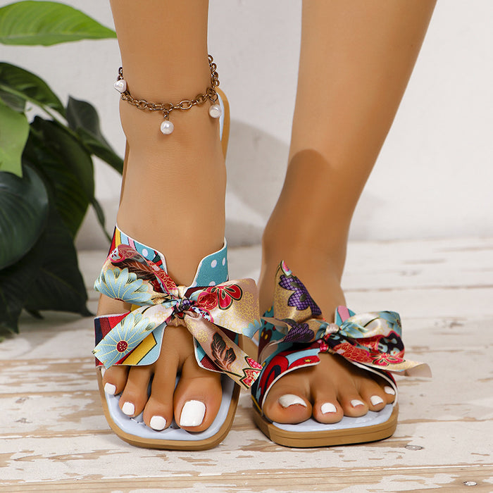Ribbon Bow Summer Sandals