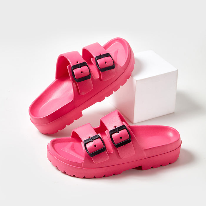Double Buckle Summer Slippers