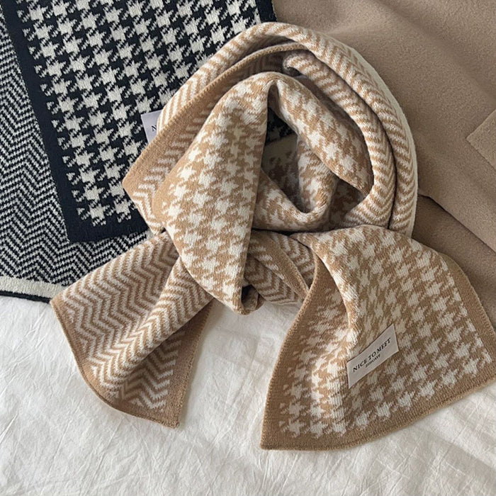 Hounds tooth Print Scarf