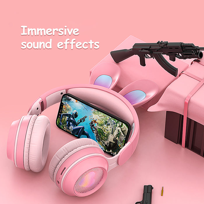 Rabbit Ear Headphones Wireless Luminous Extendable
