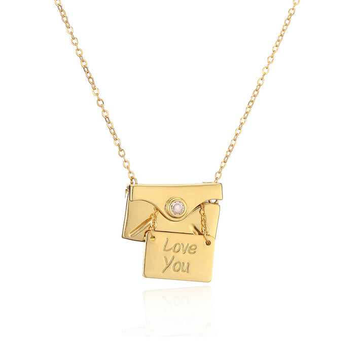 Creative Copper Plated Gold Pendant Necklace For Women