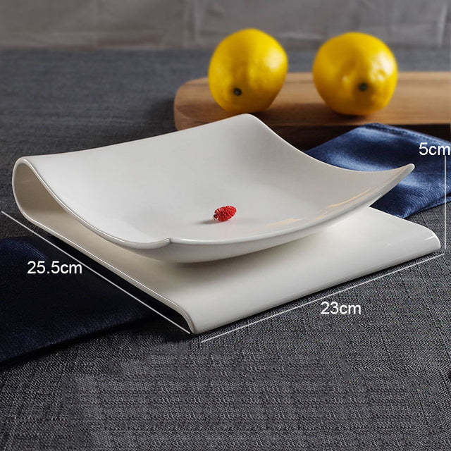Square Folding Ceramic Plate Nordic Style