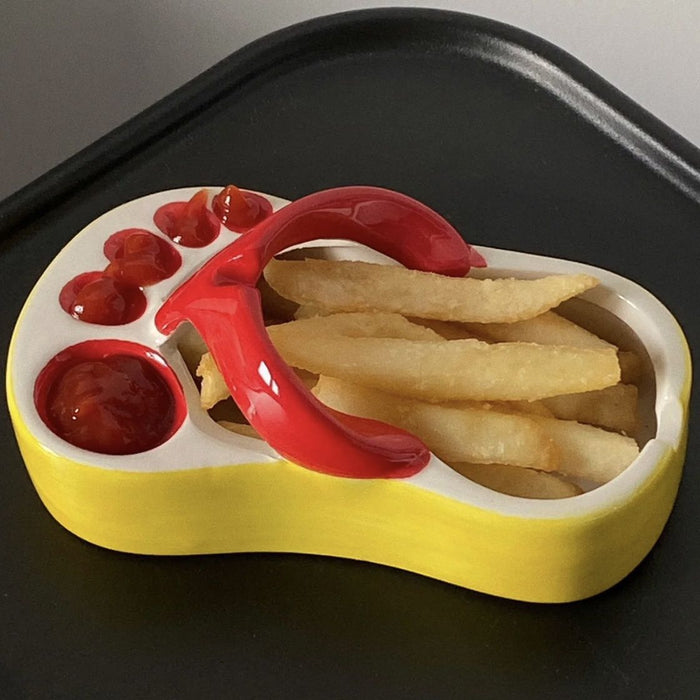 Fries Plate Funny Flip Flop