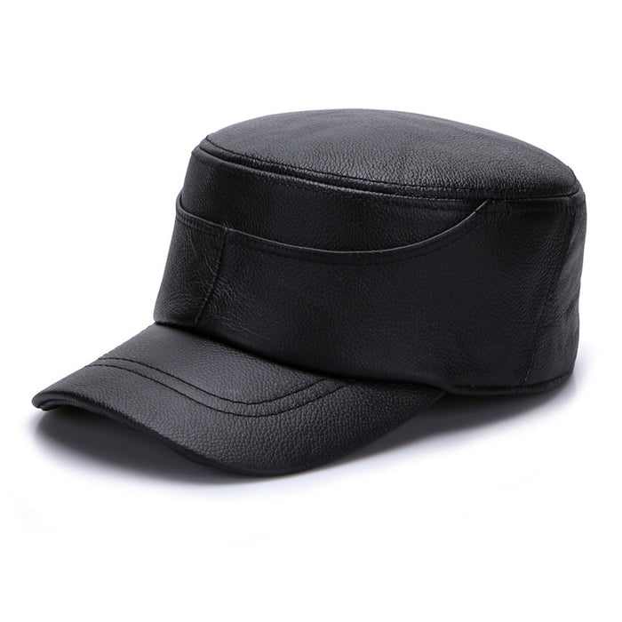 Leather Flat-top Hat