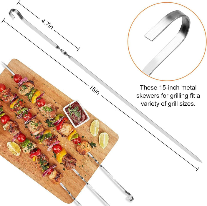 Reusable 25 PCs Metal Satay