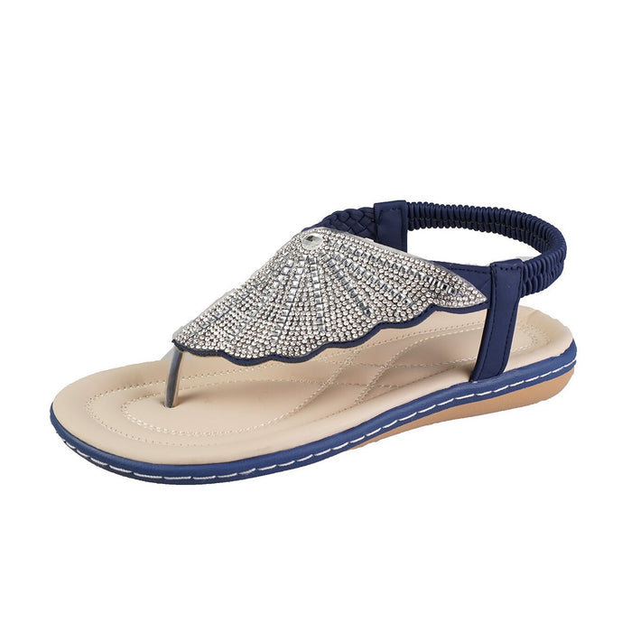 Rhinestone Shell Flip-Flops