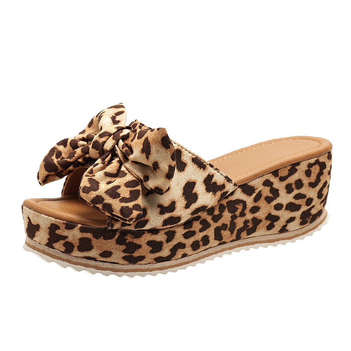 Leopard  Wedge Slippers