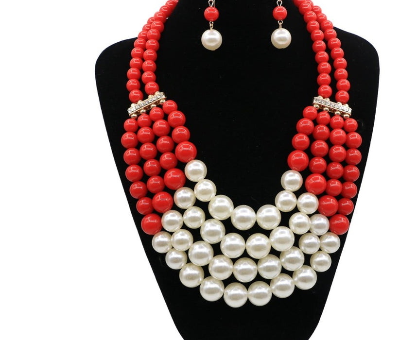 Simulated Pearl Bohemian Jewelry Set