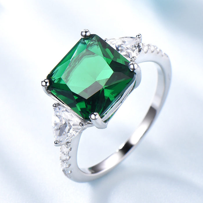 Sterling Silver Nano Emerald Pendant & Ring