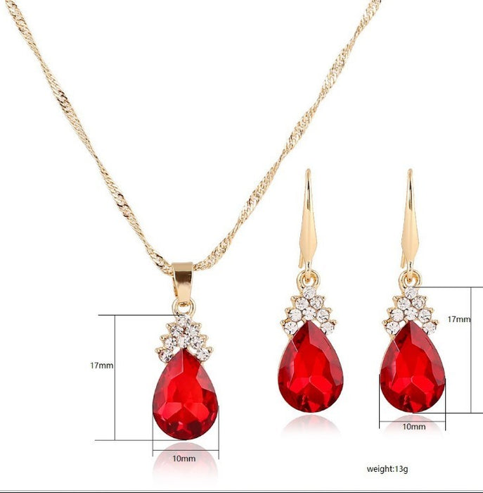 Crystal Necklace & Earrings Set