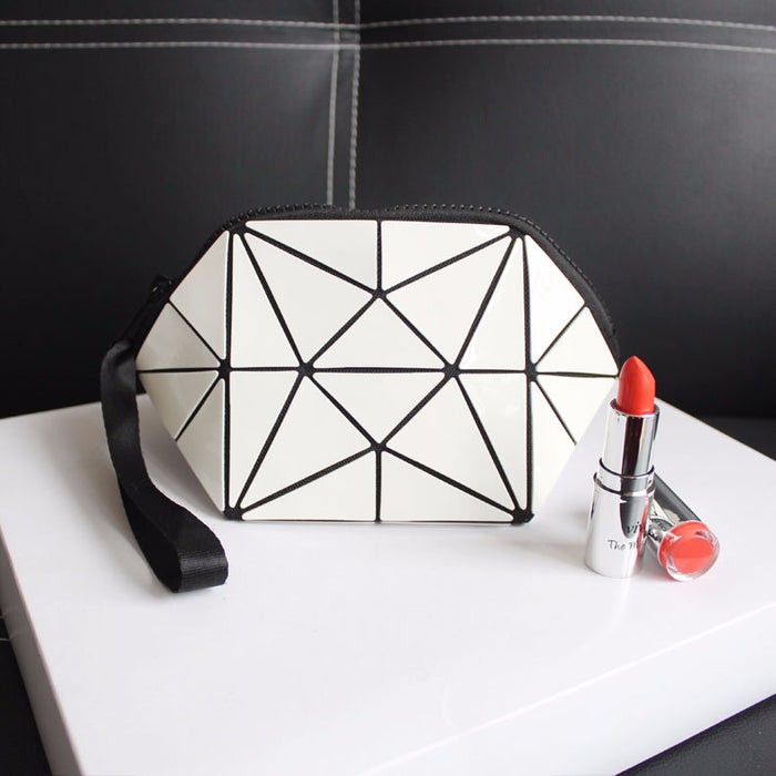 Discolored Irregular Semicircular Cosmetic Bag