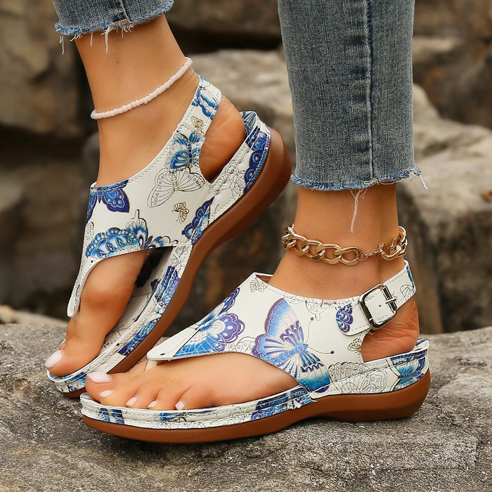 Casual Flower Wedge Sandals