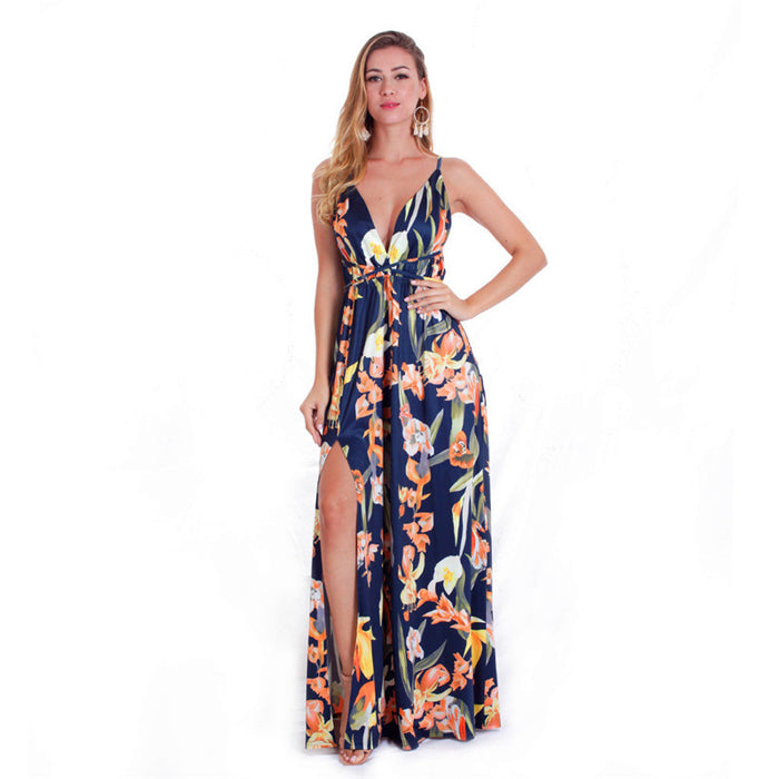 Fashion Halter Suspender Wrap Chest Beach Long Dress