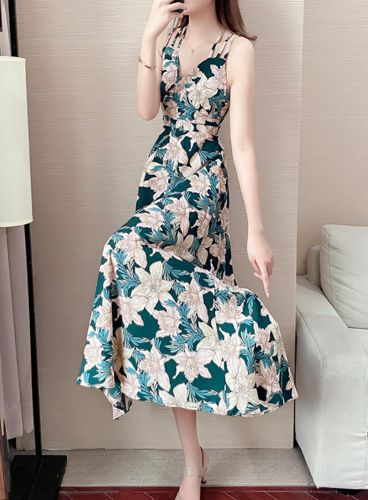 Chiffon Floral Sling Dress