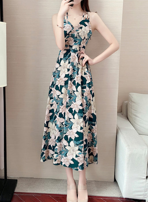 Chiffon Floral Sling Dress