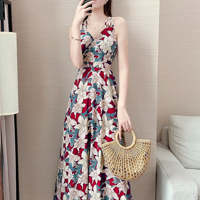 Chiffon Floral Sling Dress