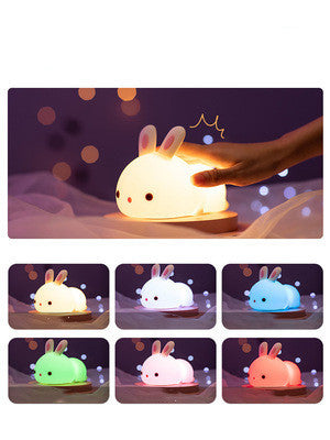 Rabbit Silicone Lamp Pat Feeding Creative Night Light Children's Toys