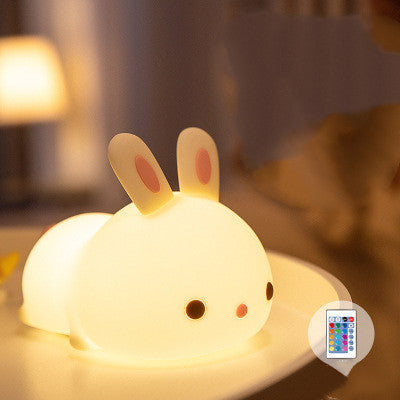 Rabbit Silicone Lamp Pat Feeding Creative Night Light Children's Toys