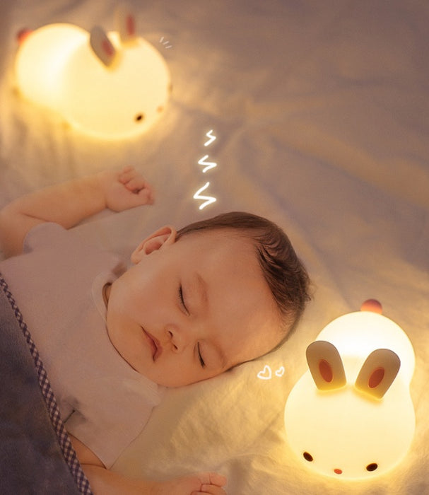 Rabbit Silicone Lamp Pat Feeding Creative Night Light Children's Toys