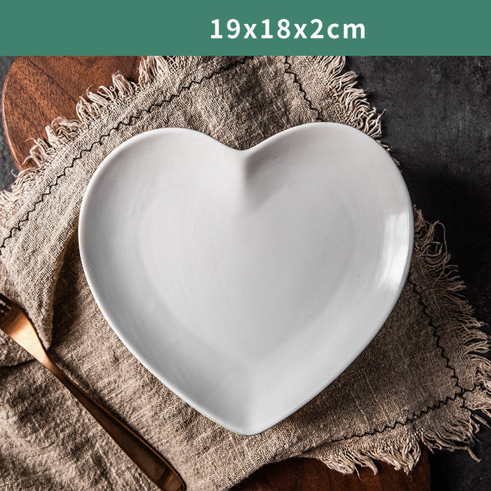 Heart-Shaped Plate Nordic Breakfast Tableware