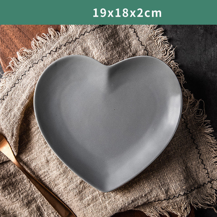 Heart-Shaped Plate Nordic Breakfast Tableware