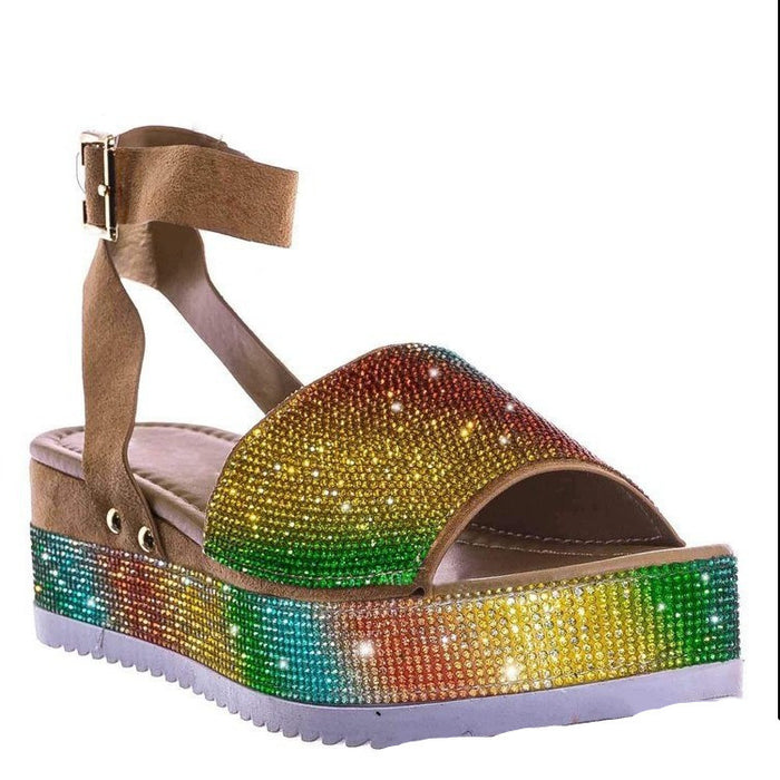 Rhinestone Sandals Summer Fashion Platform Shoes For Women