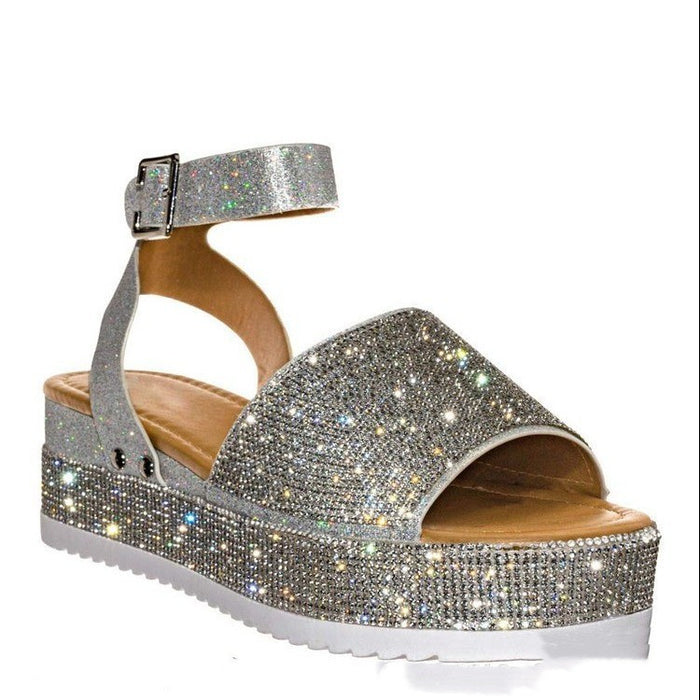 Rhinestone Sandals Summer Fashion Platform Shoes For Women