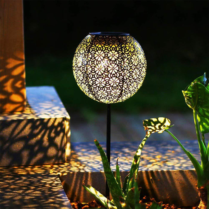 Garden Decoration Solar Wrought Iron Ground Ball Lamp