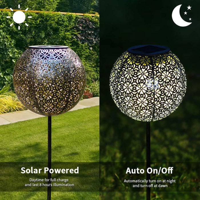 Garden Decoration Solar Wrought Iron Ground Ball Lamp