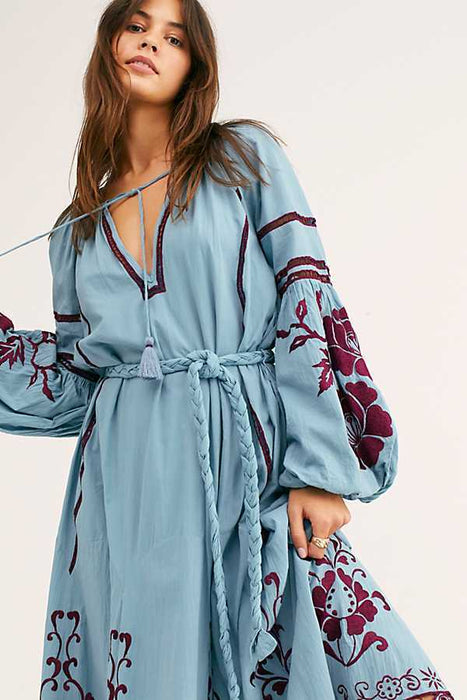 Lantern Long Sleeve Holiday Beach Dress