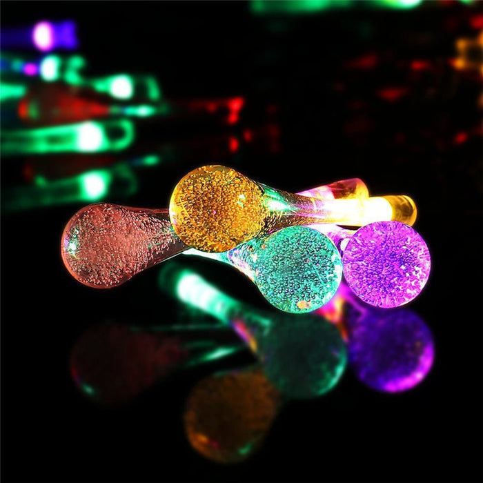 LED Outdoor Water Drops Solar Lamp String Lights LED Fairy Holiday Christmas Party Garland