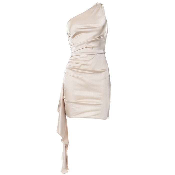 One-shoulder Sleeveless Mini Dress