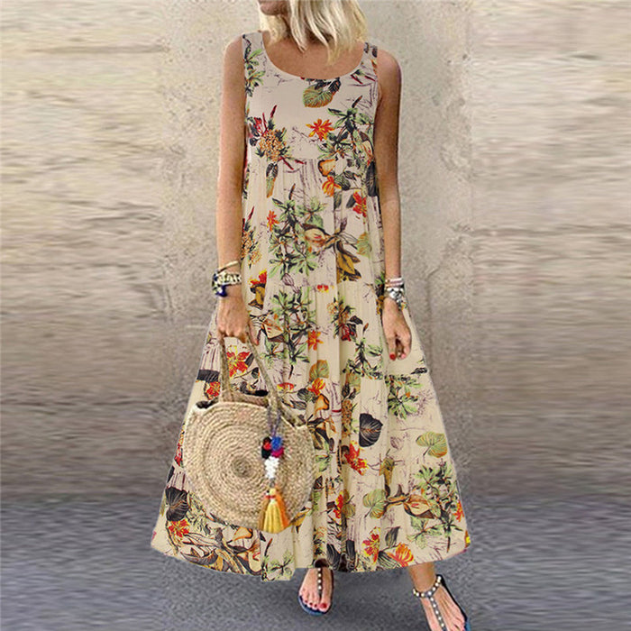 Bohemian Floral Summer Beach Long Dress