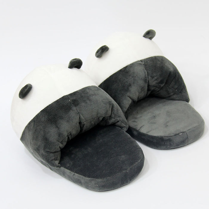 Cute Bear Plush Slippers Couple Home Warm Shoes