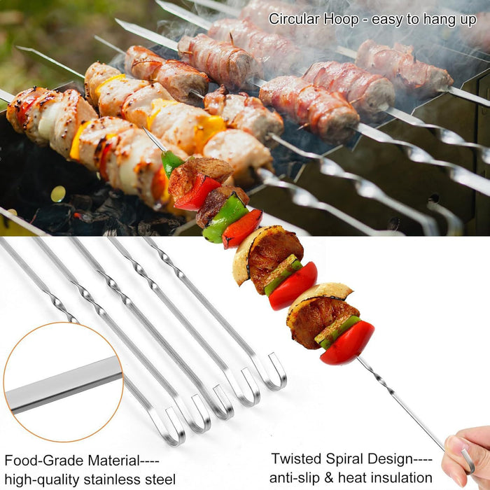 Reusable 25 PCs Metal Satay