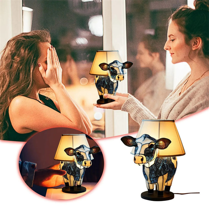 Beautiful Cow Table Lamp Bedside Table Lamp With USB Lamp For Living Room