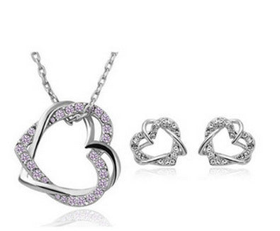 Heart Necklace Earring Set