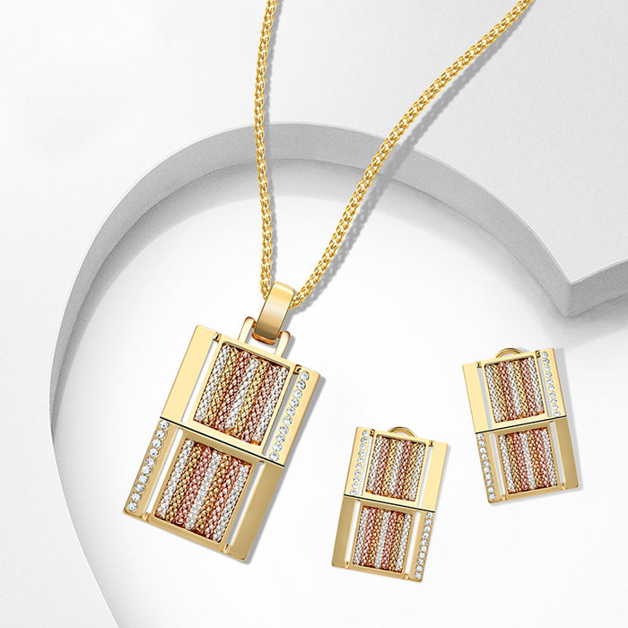 Square Alloy Two-piece Jewelry