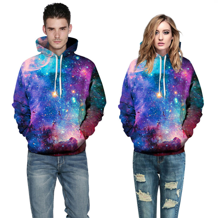 Printed Starry Sky Hoodie