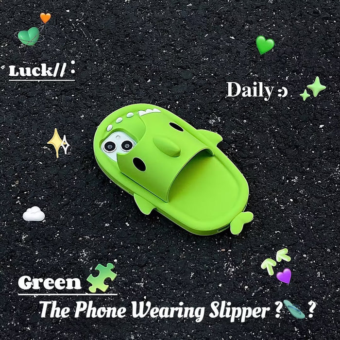 Funny Shark Slipper Phone Case Creative Soft Silicone Shockproof Protective Full Cover