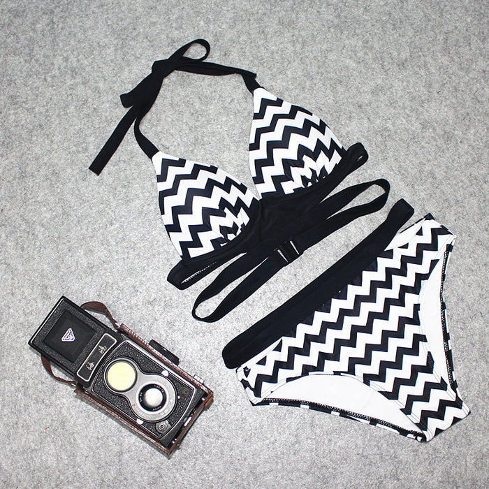 bandage wave triangle swimsuit