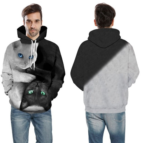 Cat Print Hoodie