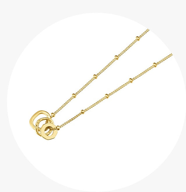 Gold Three-ring Necklace